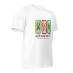 White unisex staple t-shirt shown from the right front.