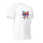 White unisex staple t-shirt shown from the right front.