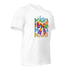 White unisex staple t-shirt shown from the right front.