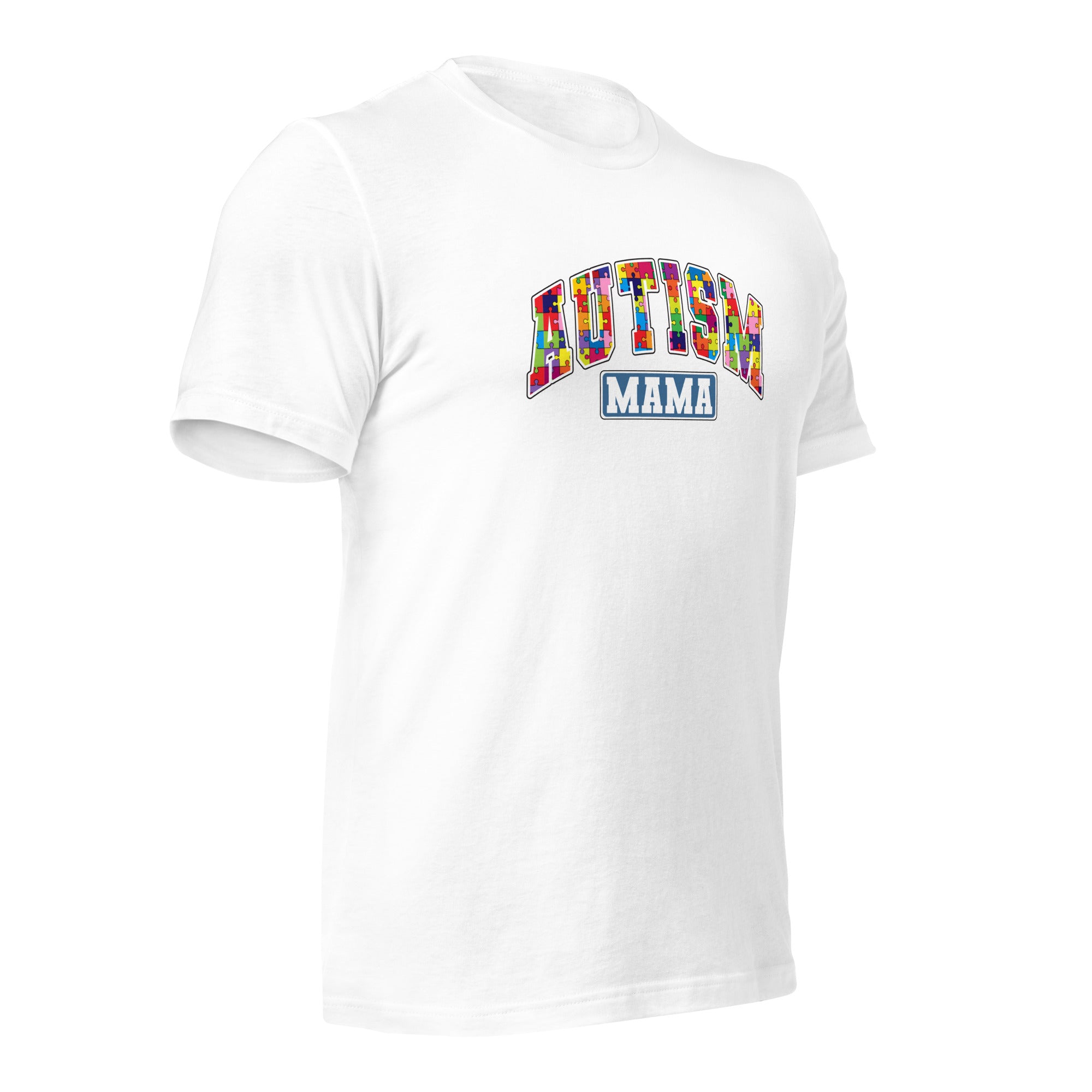 White unisex staple t-shirt shown from the right front.