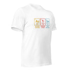 White unisex staple t-shirt shown from the right front.