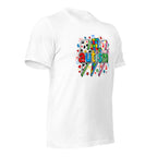 White unisex staple t-shirt shown from the right front.