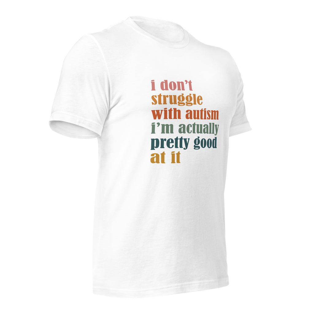 White unisex staple t-shirt shown from the right front.