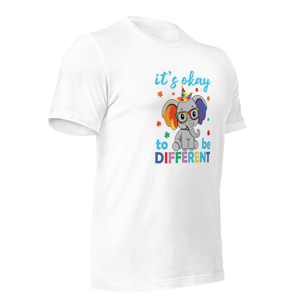 White unisex staple t-shirt shown from the right front.