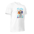 White unisex staple t-shirt shown from the right front.