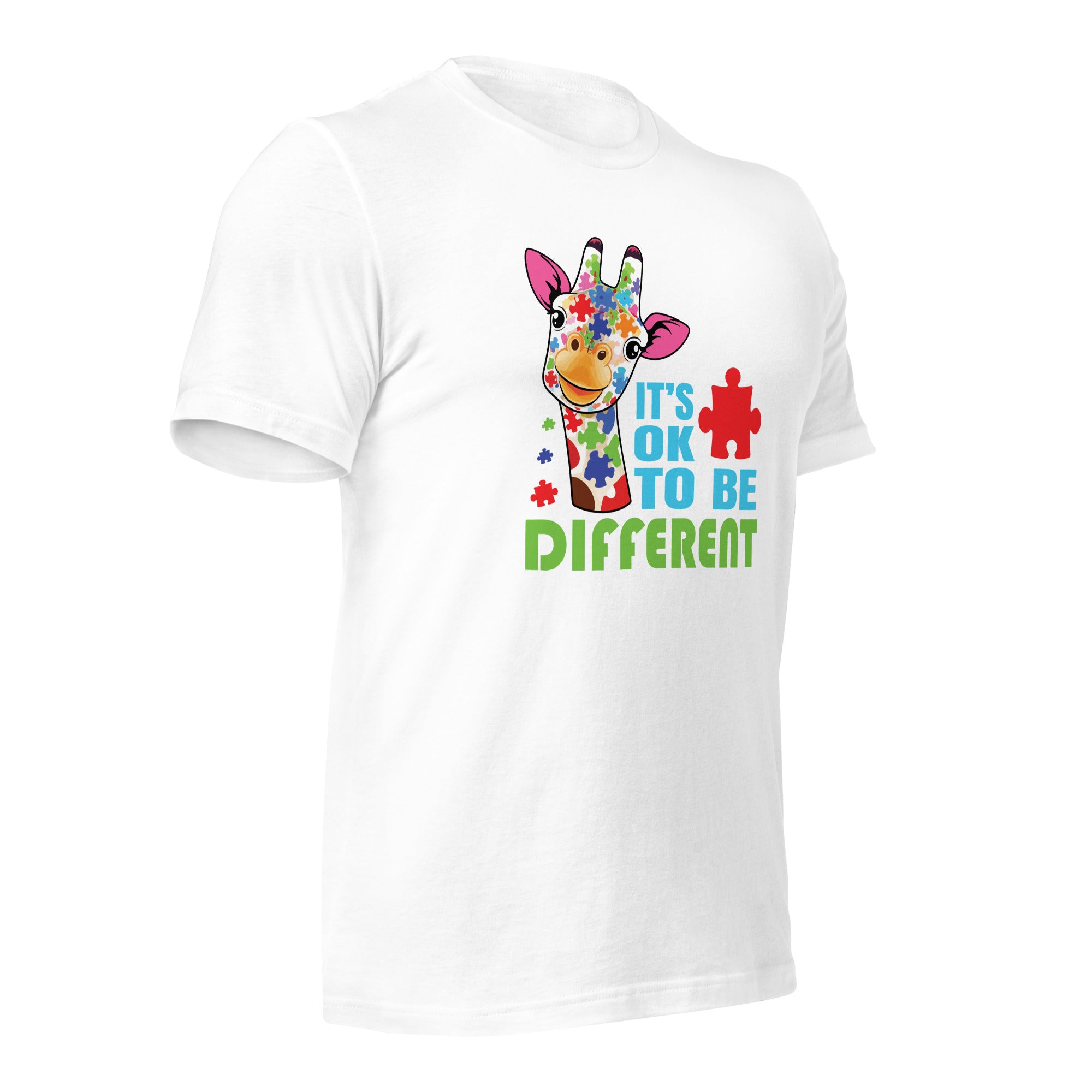 White unisex staple t-shirt shown from the right front.