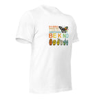 White unisex staple t-shirt shown from the right front.