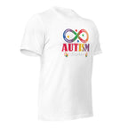 White unisex staple t-shirt shown from the right front.