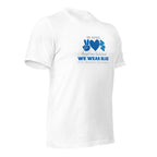 White unisex staple t-shirt shown from the right front.
