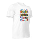 White unisex staple t-shirt shown from the right front.