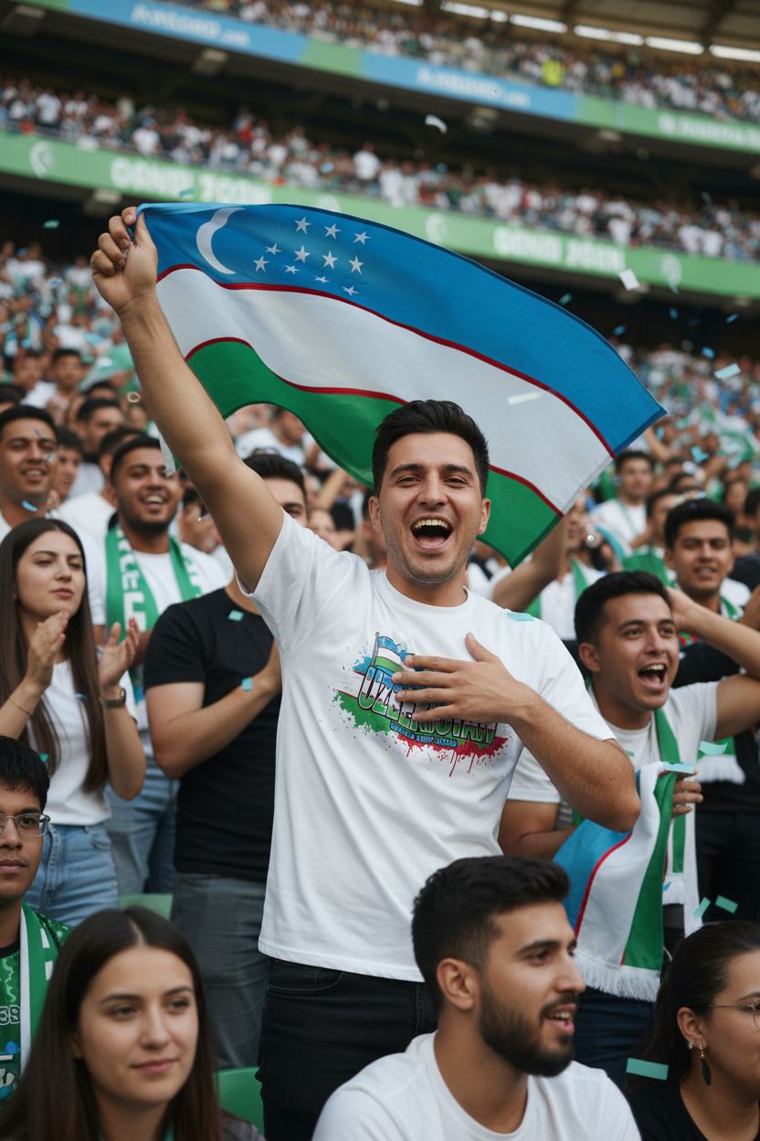 Uzbekistan World Cup 2026 T-Shirt - Bold Graffiti Flag Design by StayClothed.com