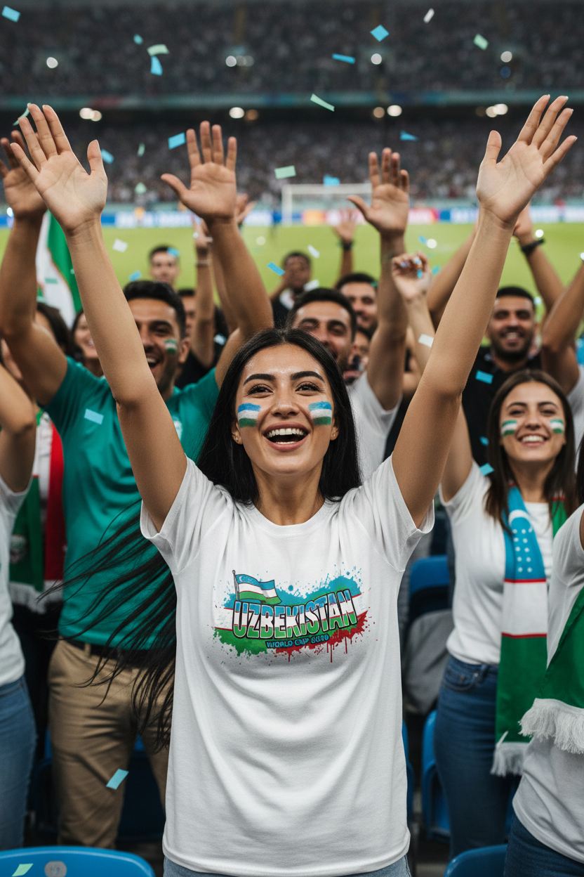 Uzbekistan World Cup 2026 T-Shirt - Bold Graffiti Flag Design by StayClothed.com