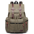Unisex Leather Canvas Large Backpack Rucksack