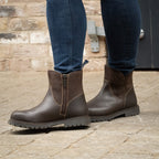Bareback Footwear Quebec Waterproof Zip Up Ankle Boots Brown