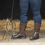 Bareback Footwear Quebec Waterproof Zip Up Mid Calf Boots Brown