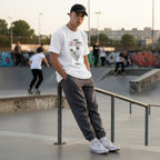 White man in streetwear style apparel