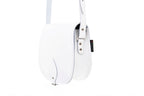 Zatchels White leather saddle bag side view