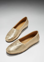 Hugs & Co Womens Chukka Espadrilles Gold Leather