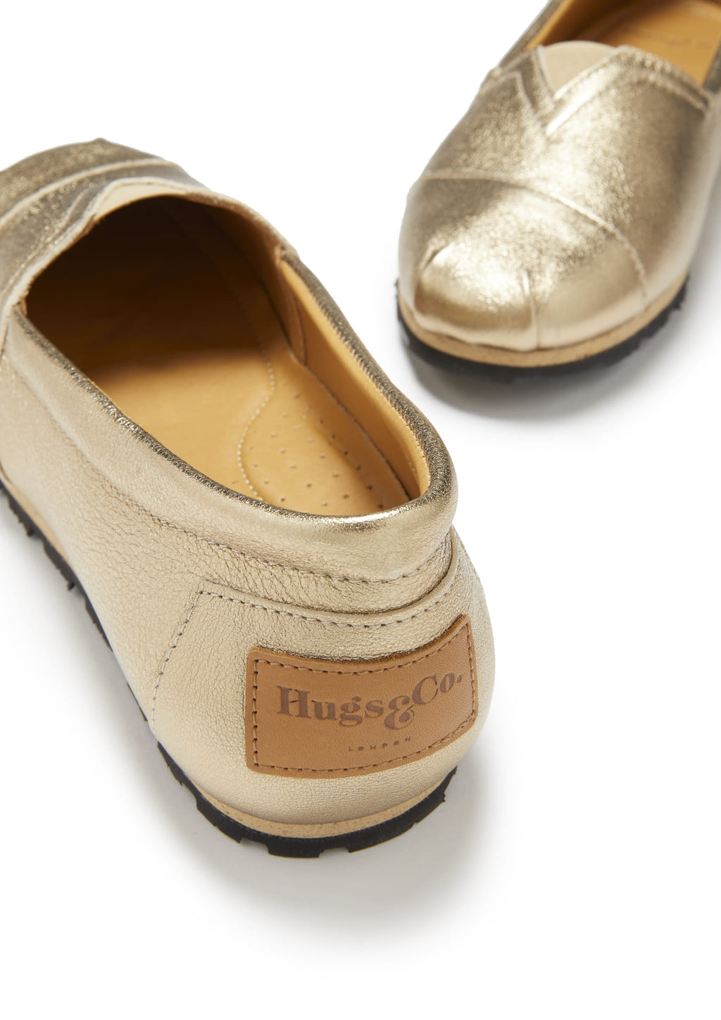 Hugs & Co Womens Chukka Espadrilles Gold Leather