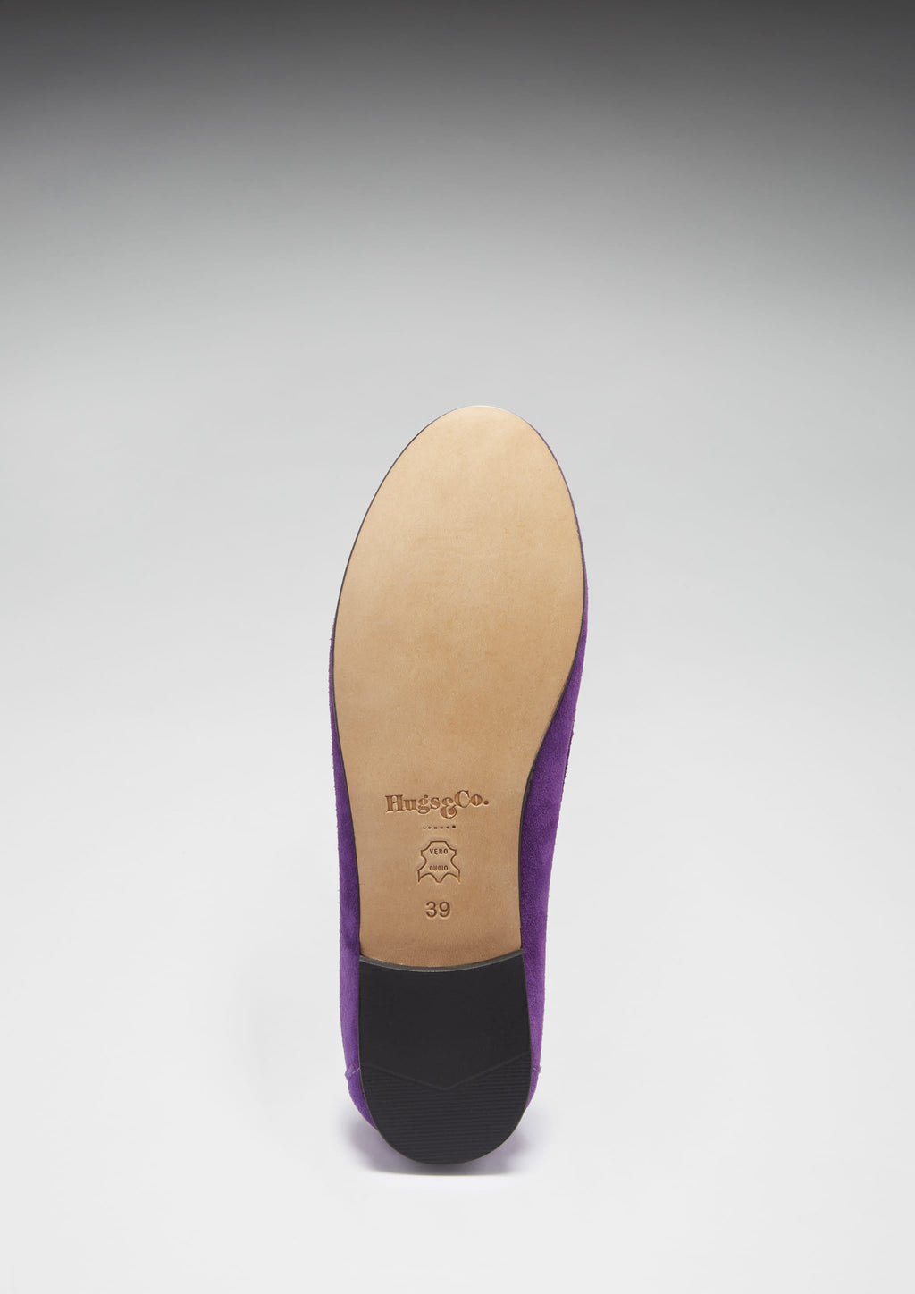 Hugs & Co Womens Penny Loafers Leather Sole Purple Suede