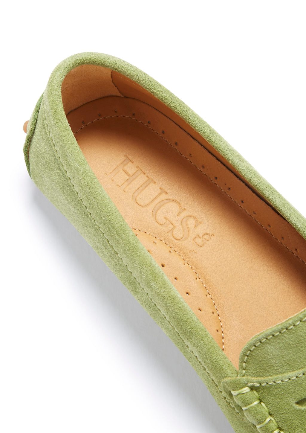 Hugs & Co Womens Penny Driving Loafers Olive Green