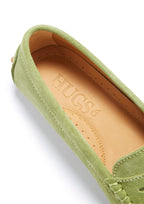Hugs & Co Womens Penny Driving Loafers Olive Green