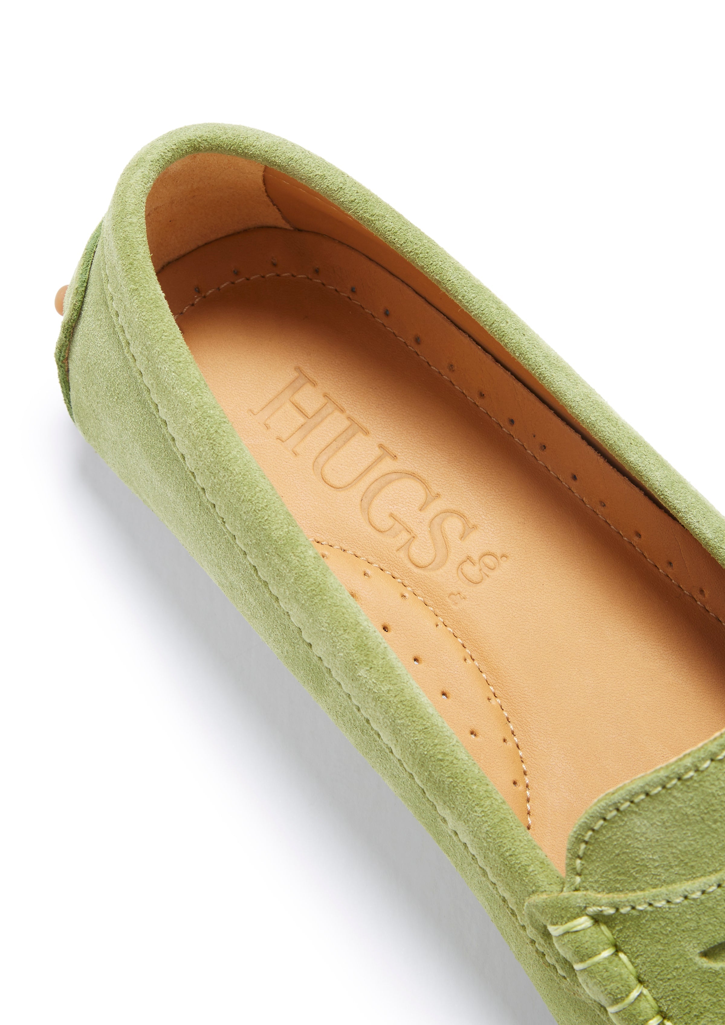 Hugs & Co Womens Penny Driving Loafers Olive Green