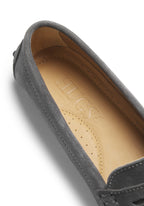 Hugs & Co Womens Penny Driving Loafers Slate Grey Suede