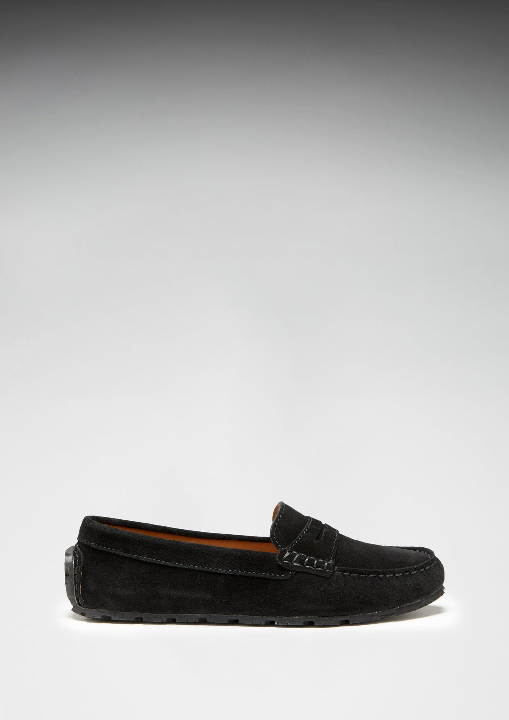 Hugs & Co Womens Tyre Sole Penny Loafers Black Suede