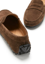Hugs & Co Womens Tyre Sole Penny Loafers Brown Suede