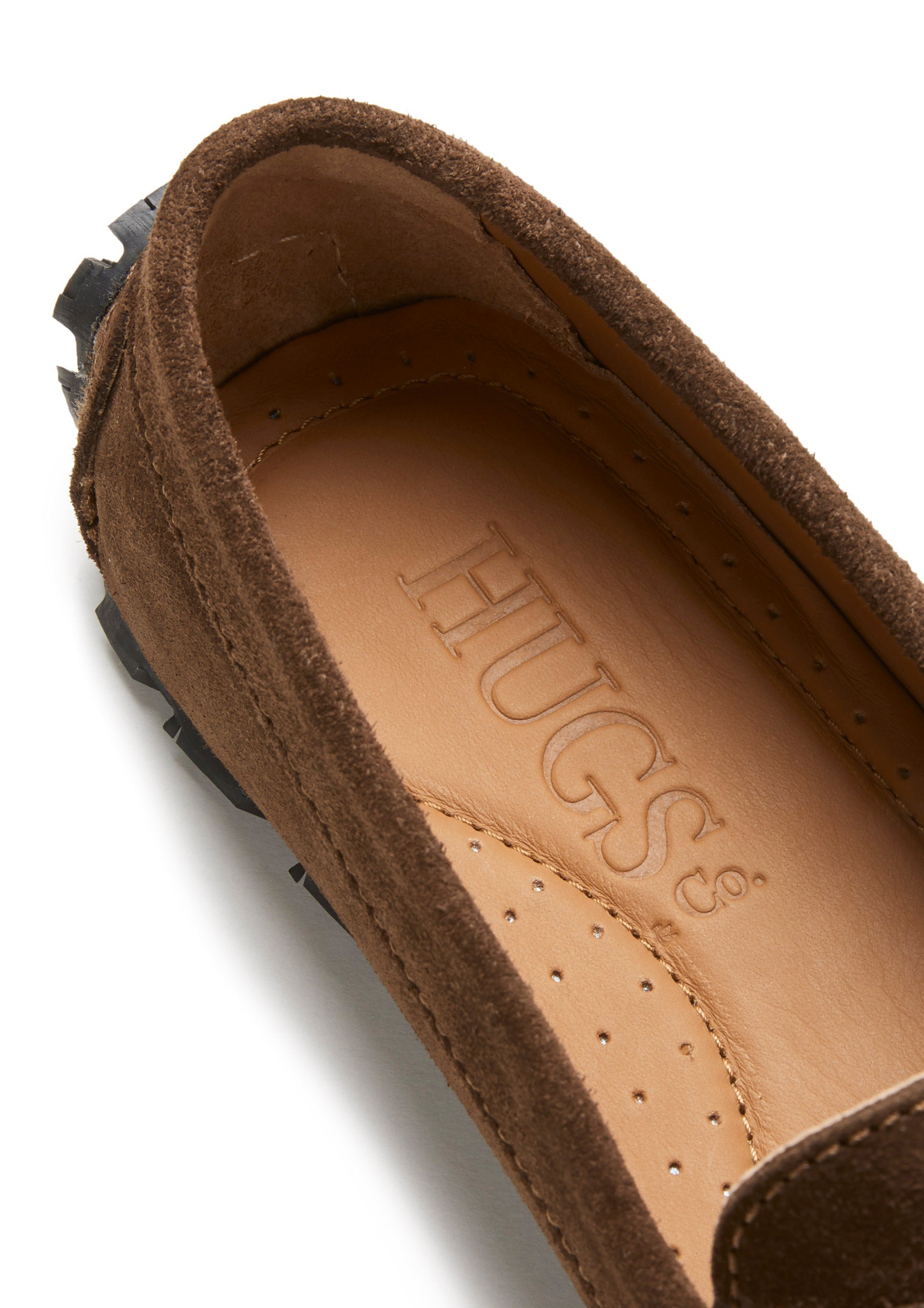 Hugs & Co Womens Tyre Sole Penny Loafers Brown Suede