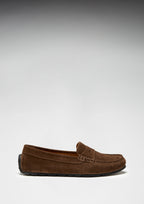 Hugs & Co Womens Tyre Sole Penny Loafers Brown Suede