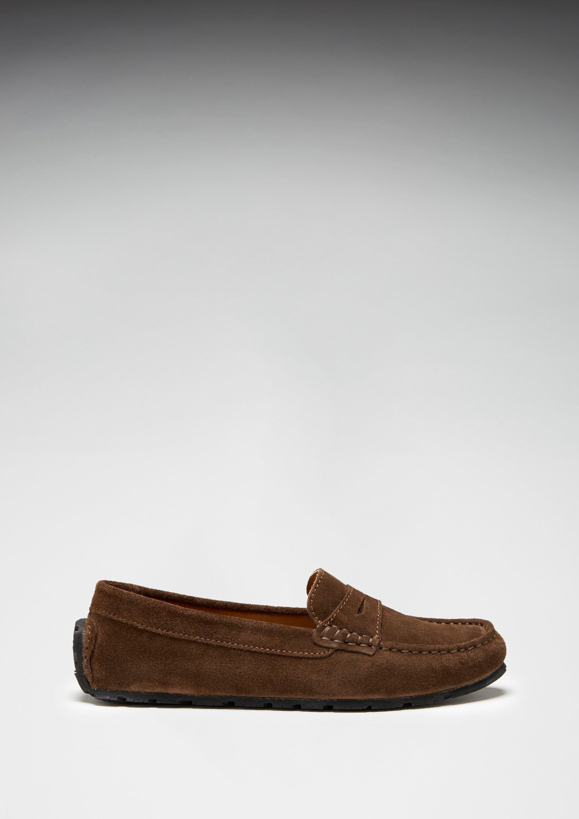 Hugs & Co Womens Tyre Sole Penny Loafers Brown Suede