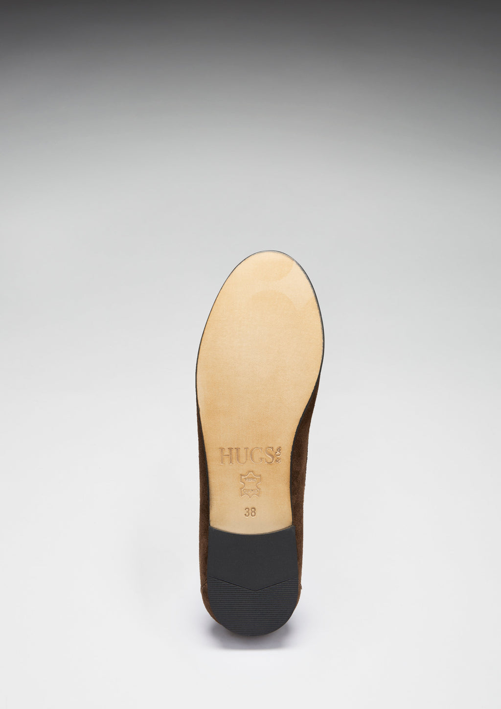 Hugs & Co Womens Penny Loafers Leather Sole Brown Suede