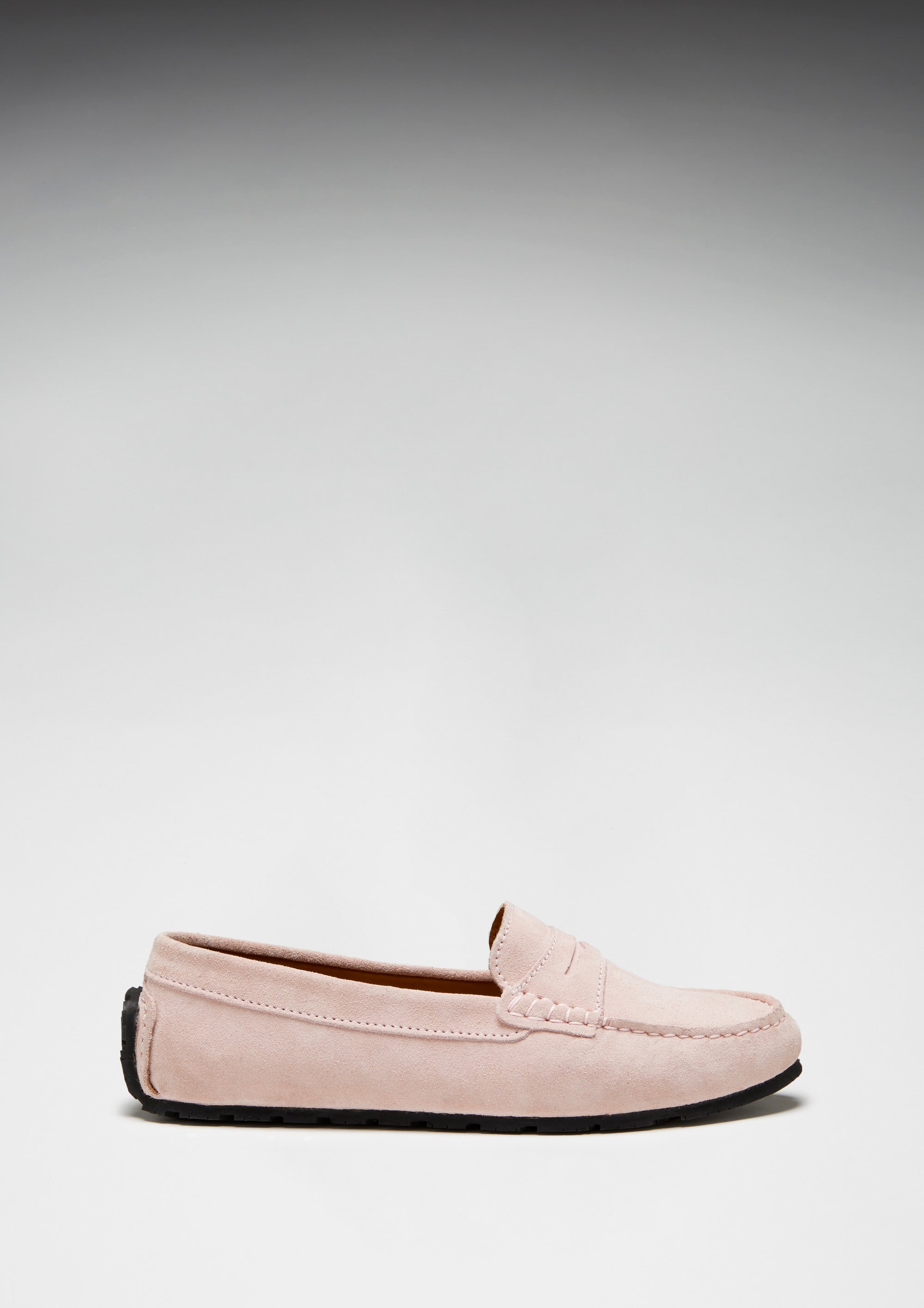 Hugs & Co Womens Tyre Sole Penny Loafers Ice Pink Suede