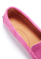 Hugs & Co Womens Tasselled Driving Loafers Pink Suede