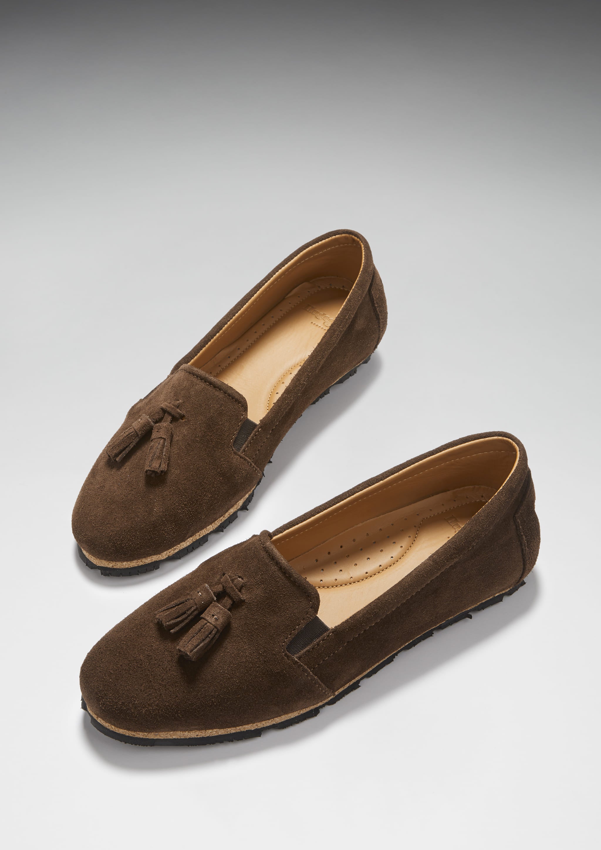 Hugs & Co Womens Tasselled Espadrilles Brown Suede