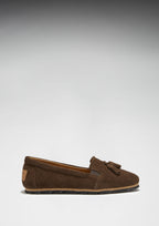 Hugs & Co Womens Tasselled Espadrilles Brown Suede