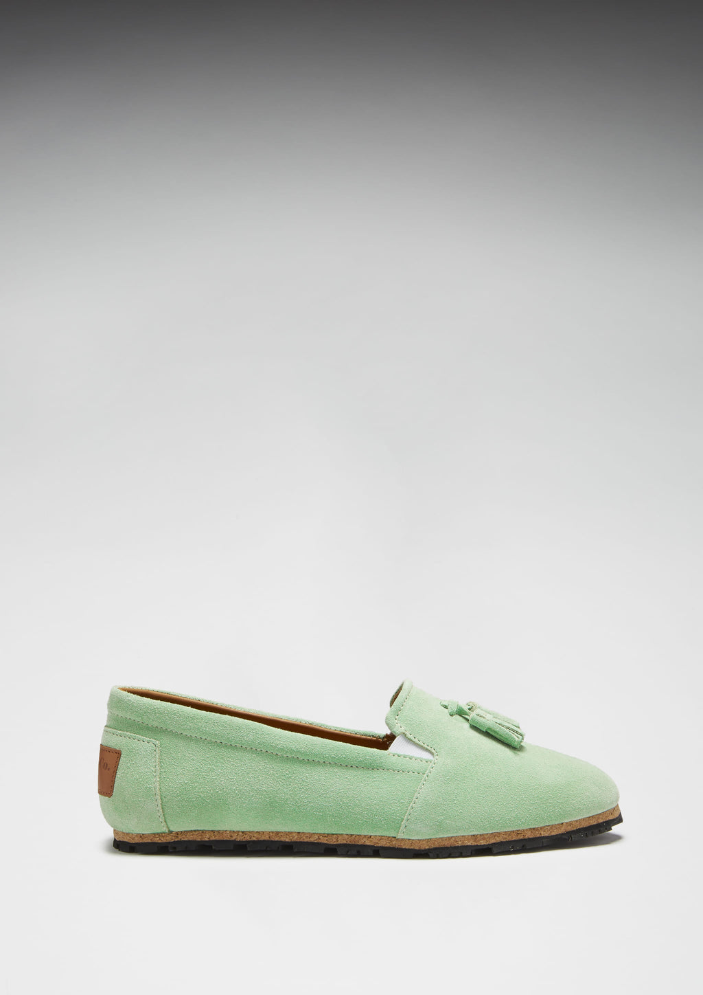 Hugs & Co Womens Tasselled Espadrilles Lagoon Green Suede