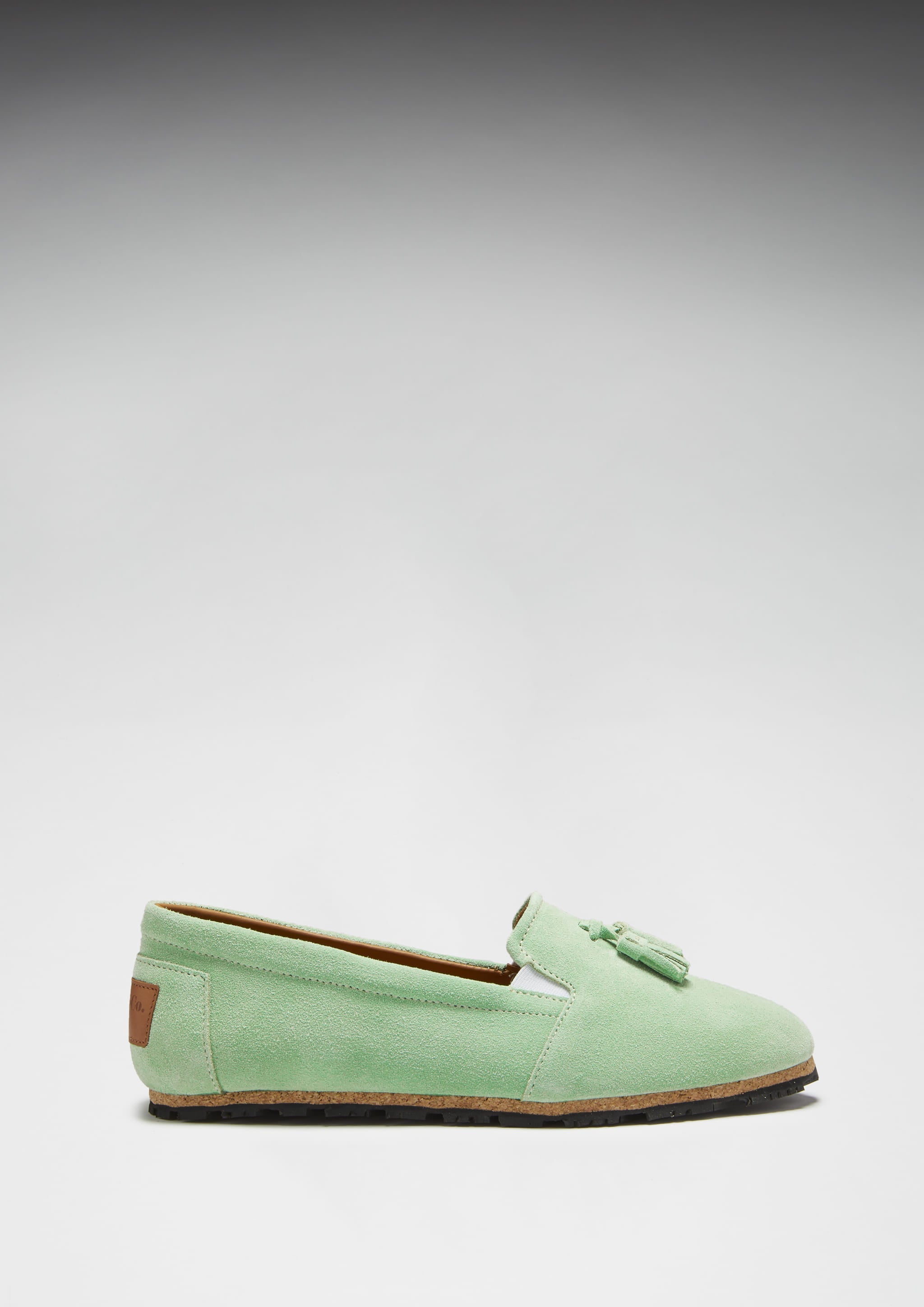 Hugs & Co Womens Tasselled Espadrilles Lagoon Green Suede
