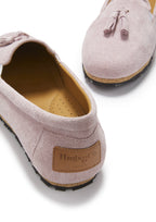 Hugs & Co Womens Tasselled Espadrilles Powder Pink Suede