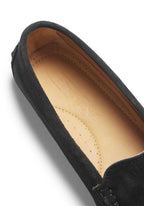 Hugs & Co Womens Tasselled Driving Loafers Black Suede
