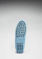 Hugs & Co Womens Tasselled Driving Loafers Blue Embossed Suede