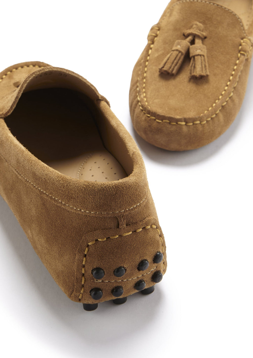 Hugs & Co Womens Tasselled Driving Loafers Tobacco Suede