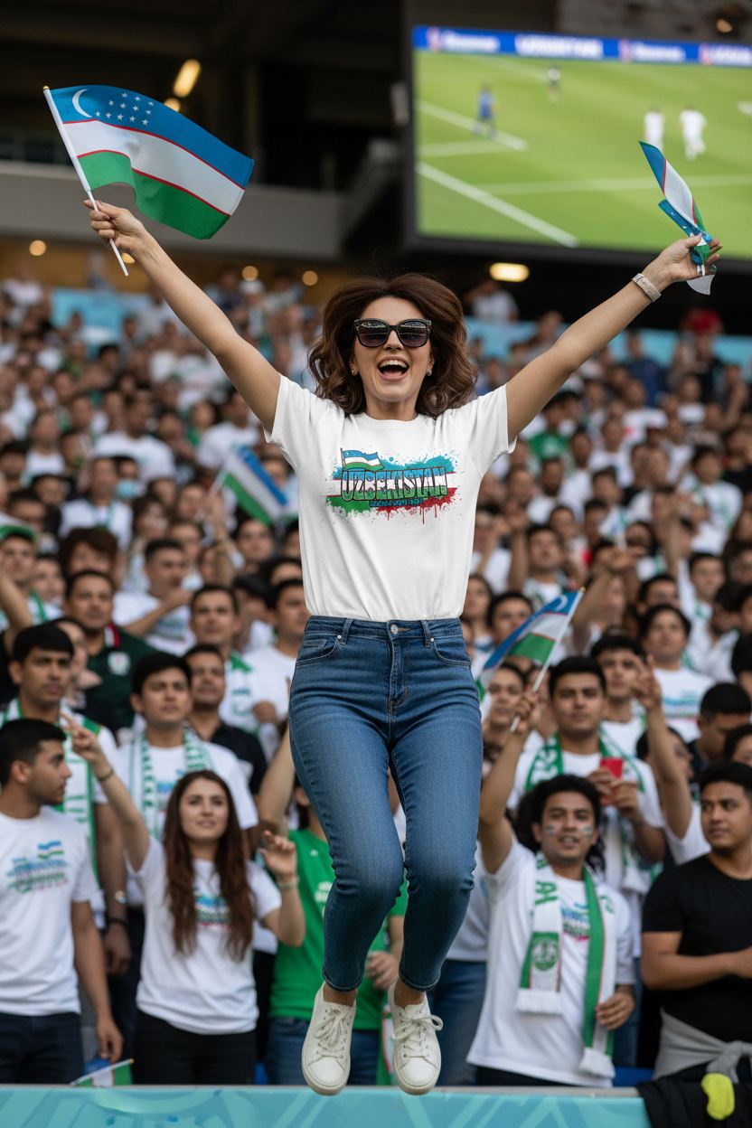 Uzbekistan World Cup 2026 T-Shirt - Bold Graffiti Flag Design by StayClothed.com