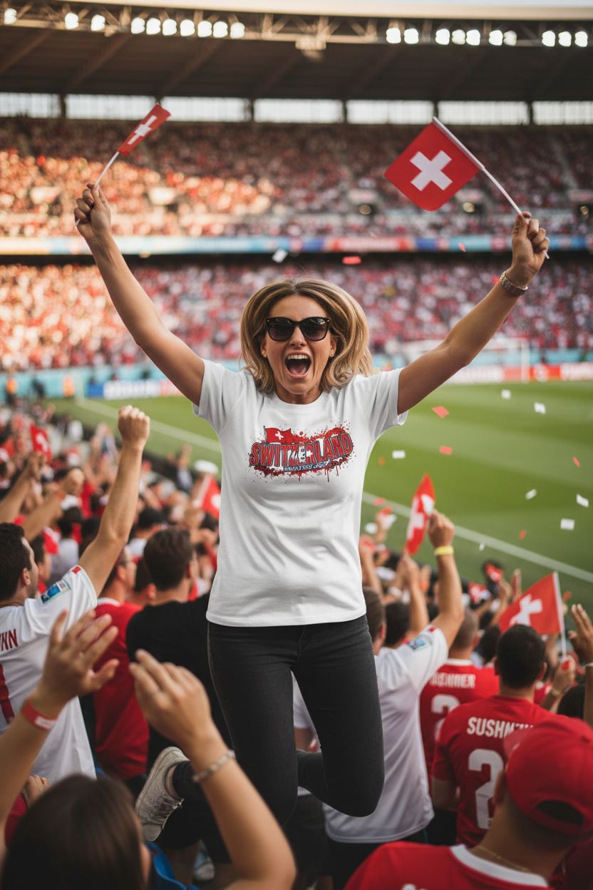 Switzerland World Cup 2026 T-Shirt - Bold Graffiti Flag Design by StayClothed.com