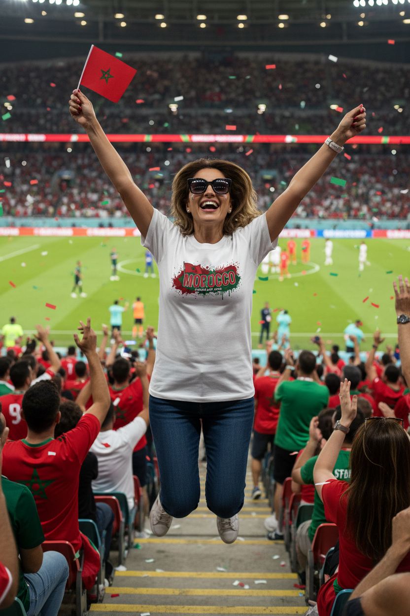 Morocco World Cup 2026 T-Shirt - Bold Graffiti Flag Design by StayClothed.com