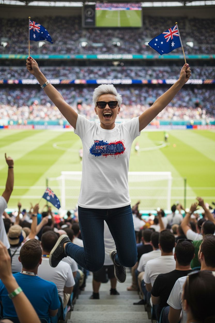 Australia World Cup 2026 T-Shirt - Bold Graffiti Flag Design by StayClothed.com
