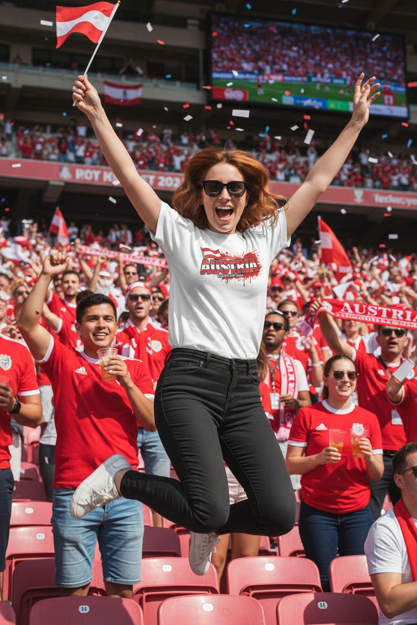 Austria World Cup 2026 T-Shirt - Bold Graffiti Flag Design by StayClothed.com