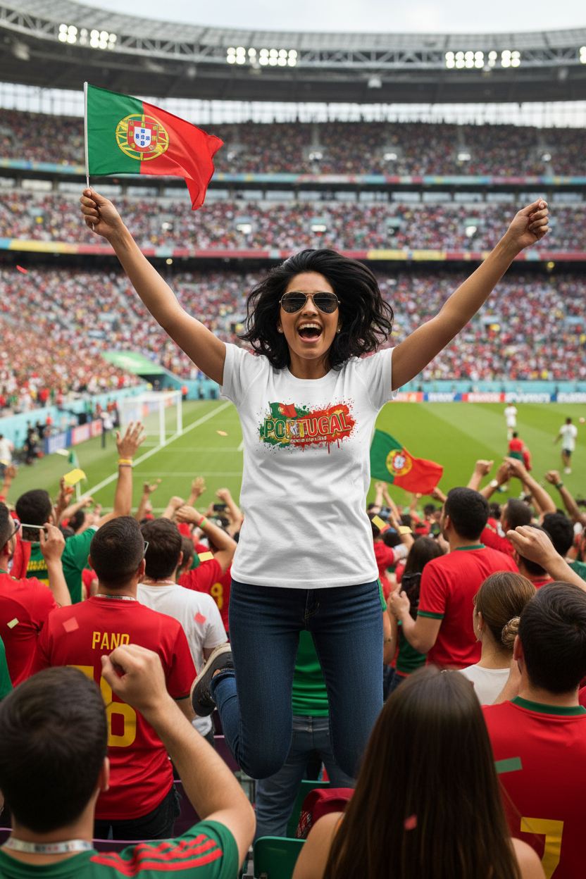 Portugal World Cup 2026 T-Shirt - Bold Graffiti Flag Design by StayClothed.com